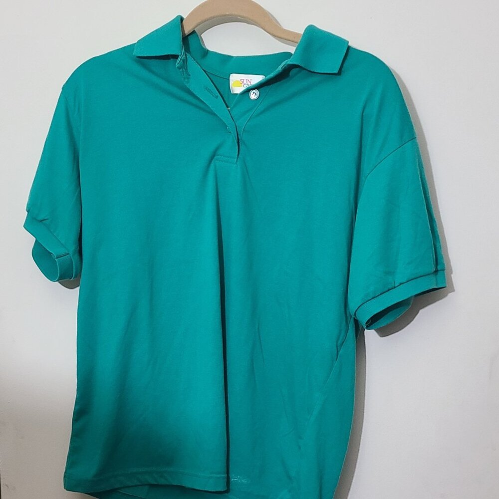 Vintage Green Sun Casuals Polo Large